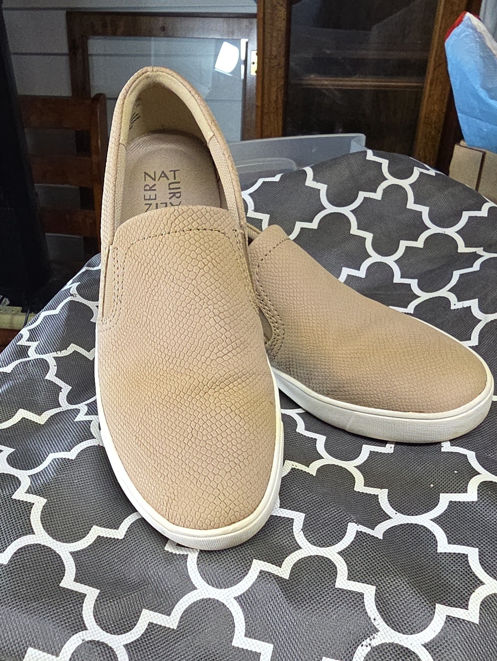 Naturalizer Women’s Taupe Slip-On Textured Loafers